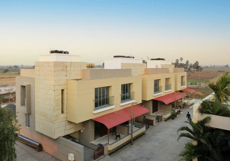 Row of independent villas in a planned residential community